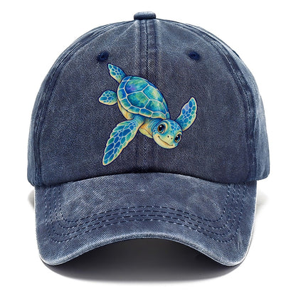 Sea Turtle Downward Glide Sea Sprite Classic Cap – Twilight Navy