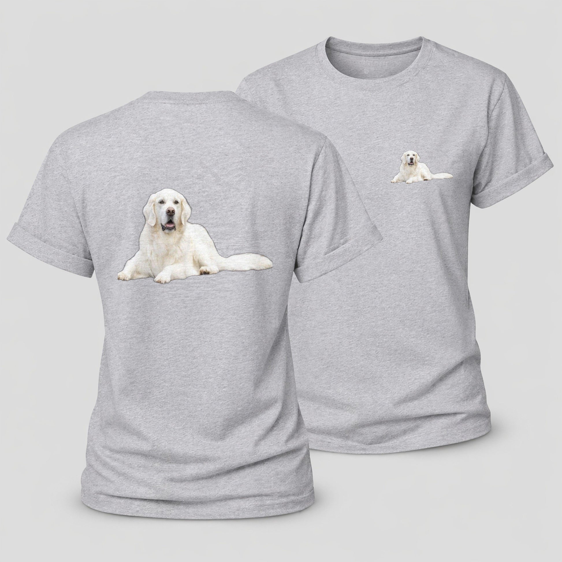White English Cream Golden Retrievers Women's Cotton T-Shirt – Sport Grey