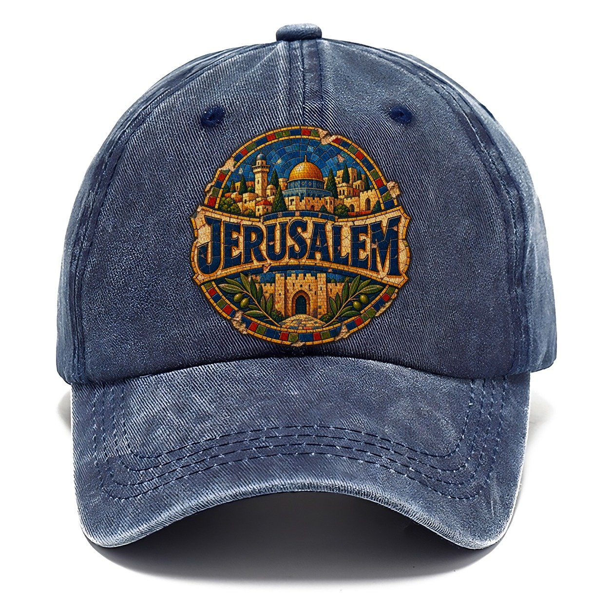 Mosaic Jerusalem Wordmark Jerusalem Classic Cap – Twilight Navy