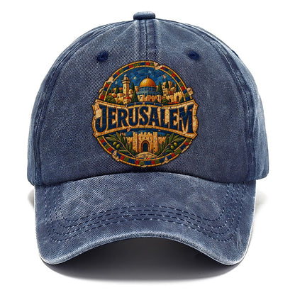 Mosaic Jerusalem Wordmark Jerusalem Classic Cap – Twilight Navy