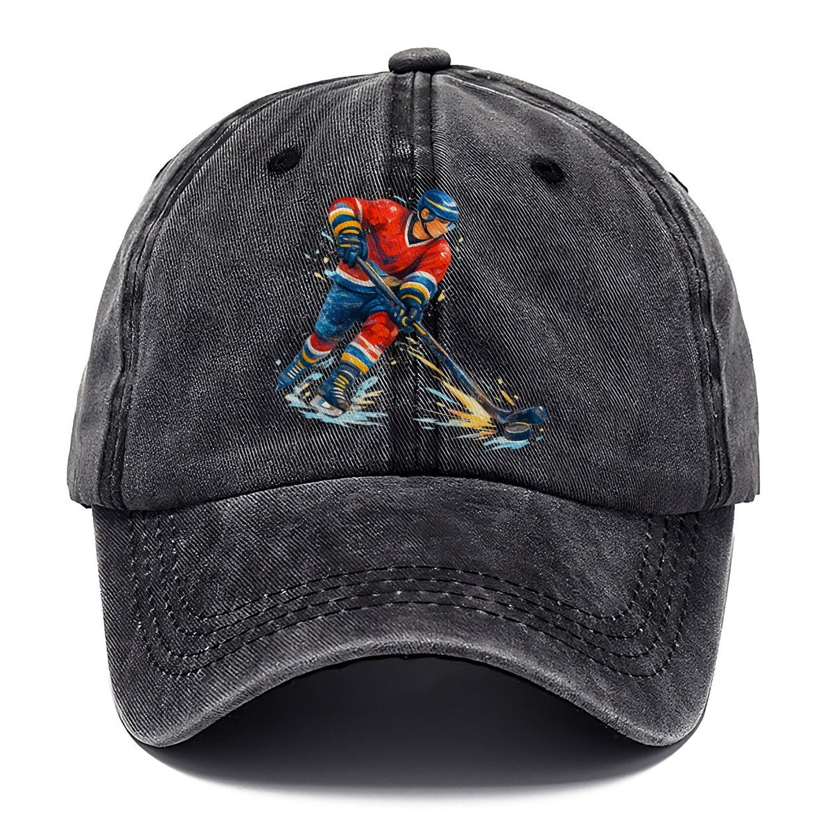 Ice Hockey Player Shooting Puck Classic Cap – Graphite