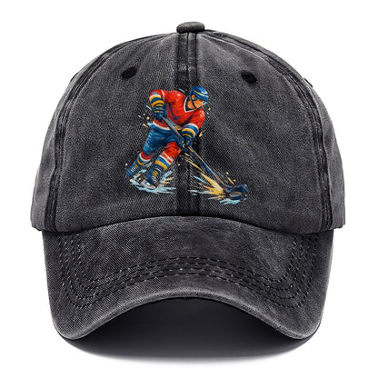 Ice Hockey Player Shooting Puck Classic Cap – Graphite