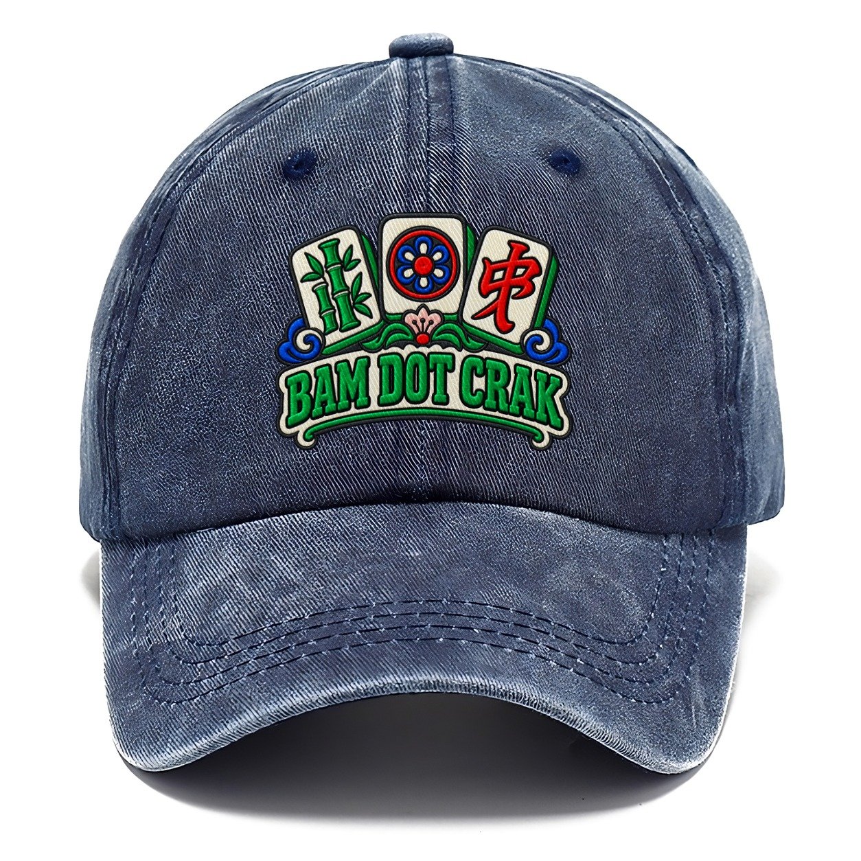 Bam Dot Crak Mahjong Game Night Classic Cap – Twilight Navy