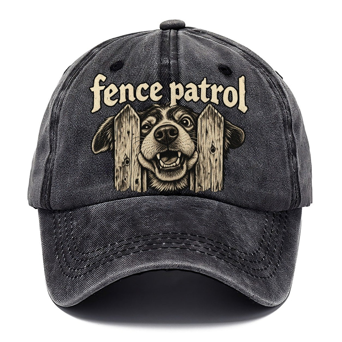 A Dog Head Pushed Through The Gap Between Two Fence Pickets Bark For Me Classic Cap – Graphite