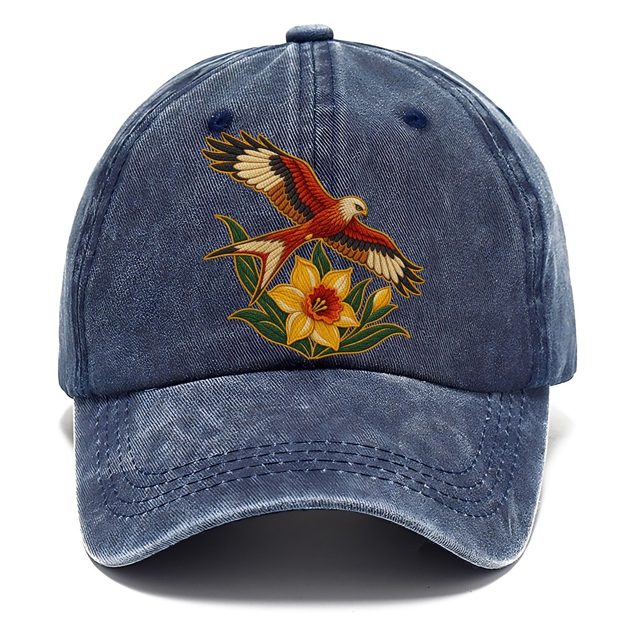 Welsh Daffodil And Red Kite Uk Culture Heritage Classic Cap – Twilight Navy