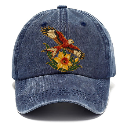 Welsh Daffodil And Red Kite Uk Culture Heritage Classic Cap – Twilight Navy