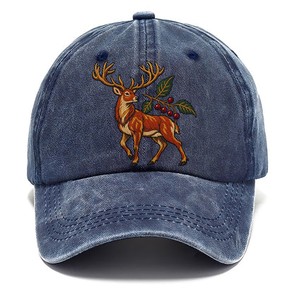 Red Deer And Rowan Berries Uk Culture Heritage Classic Cap – Twilight Navy