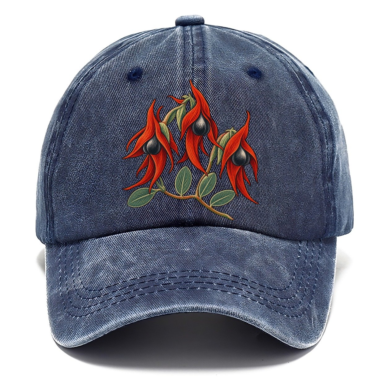 South Australia Sturt Desert Pea Cluster Australia Cultural Icons Classic Cap – Twilight Navy