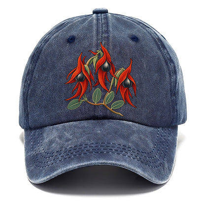 South Australia Sturt Desert Pea Cluster Australia Cultural Icons Classic Cap – Twilight Navy