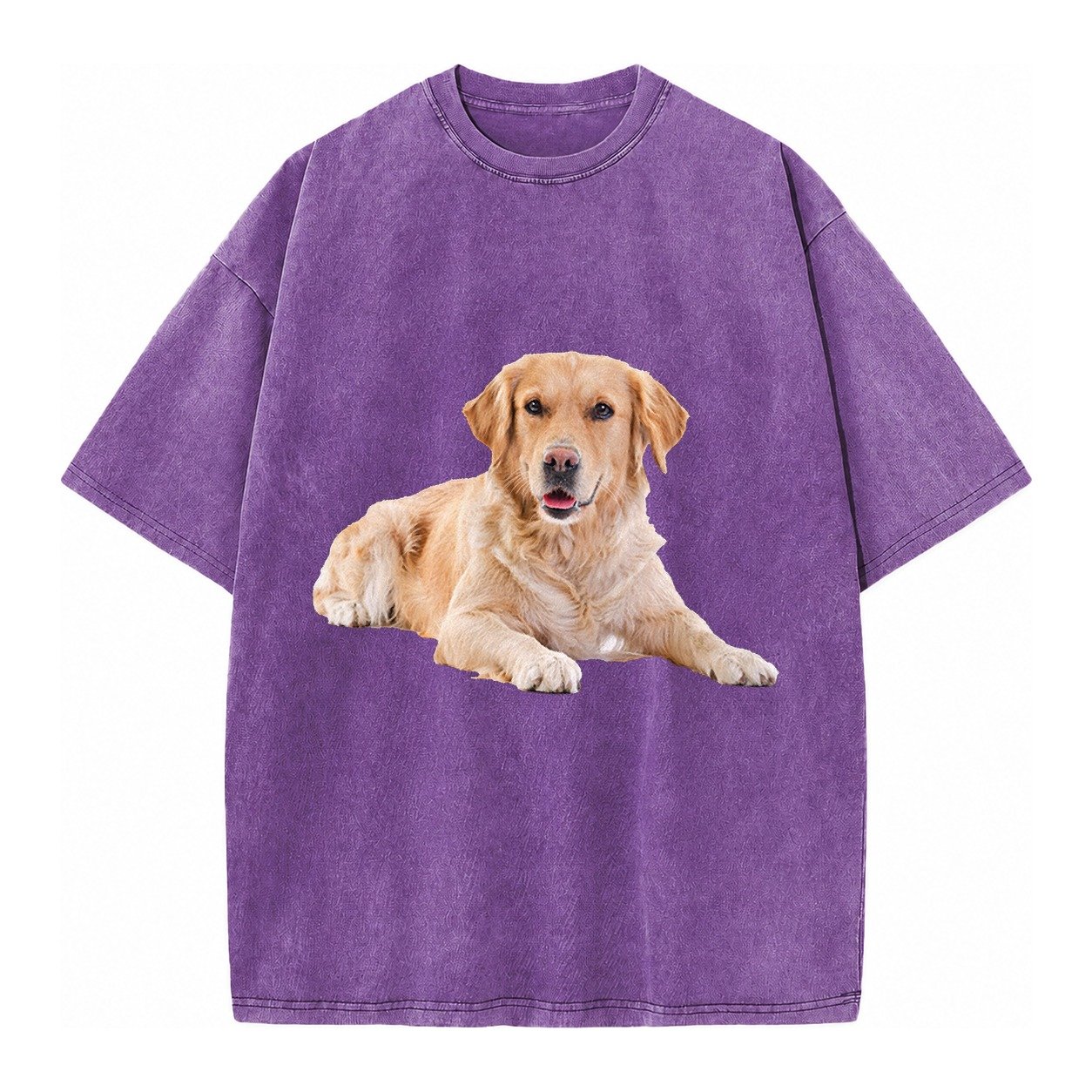 Golden Retriever Laying Dow Vintage T-shirt – Purple