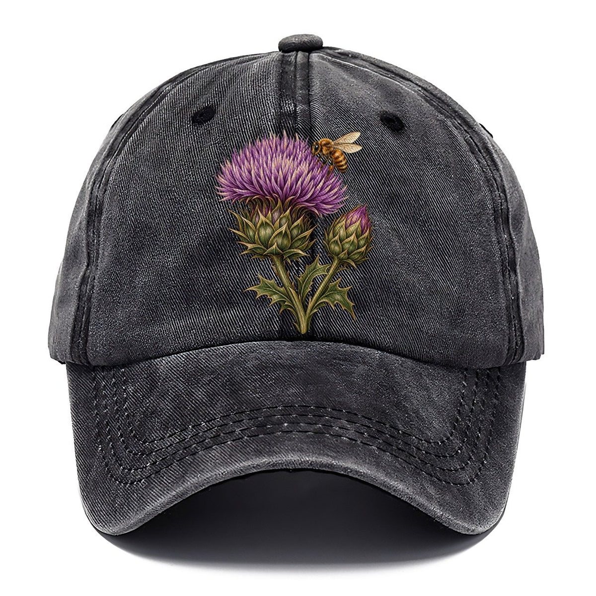 Thistle Bud And Honeybee Pastimes Companions Classic Cap – Graphite