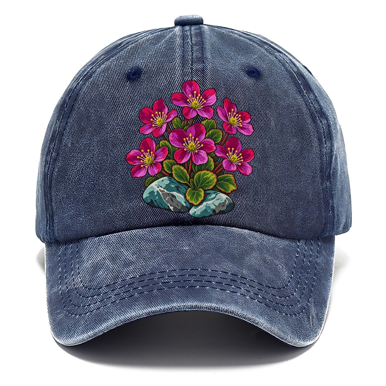Nunavut Purple Saxifrage Canada Cultural Icons Classic Cap – Twilight Navy