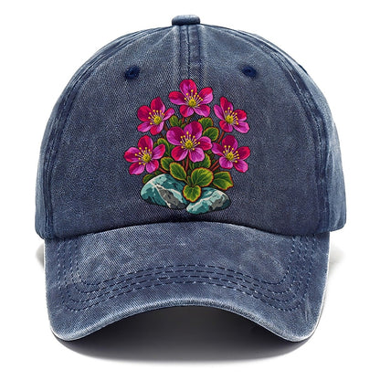 Nunavut Purple Saxifrage Canada Cultural Icons Classic Cap – Twilight Navy