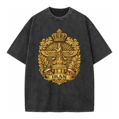 Iran Fire Temple Emblem - Vintage T-shirt – Black