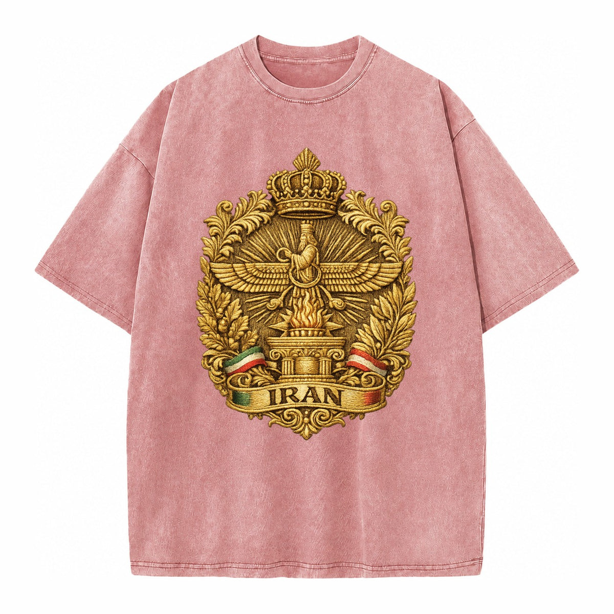 Iran Fire Temple Emblem - Vintage T-shirt – Dusty Rose(Rose)