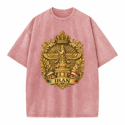 Iran Fire Temple Emblem - Vintage T-shirt – Dusty Rose(Rose)