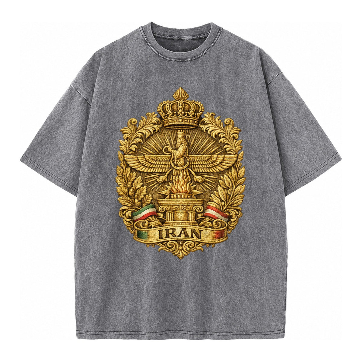 Iran Fire Temple Emblem - Vintage T-shirt – Grey