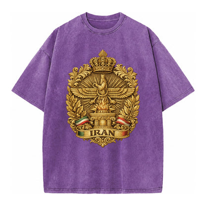 Iran Fire Temple Emblem - Vintage T-shirt – Purple