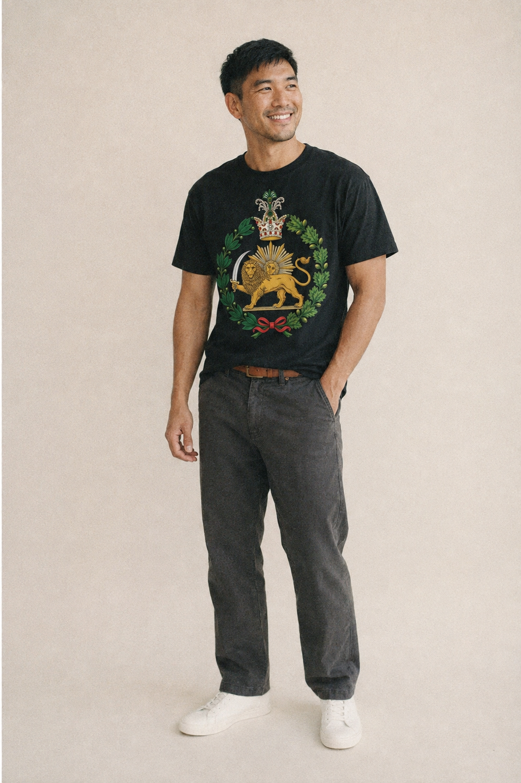 Iran Lion - Classic T-shirt – studio model photo