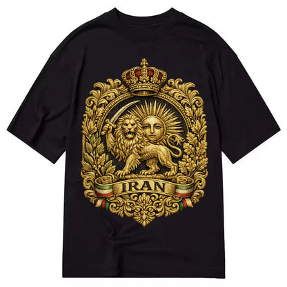 Iran Lion Sun Badge - Classic T-shirt – Black
