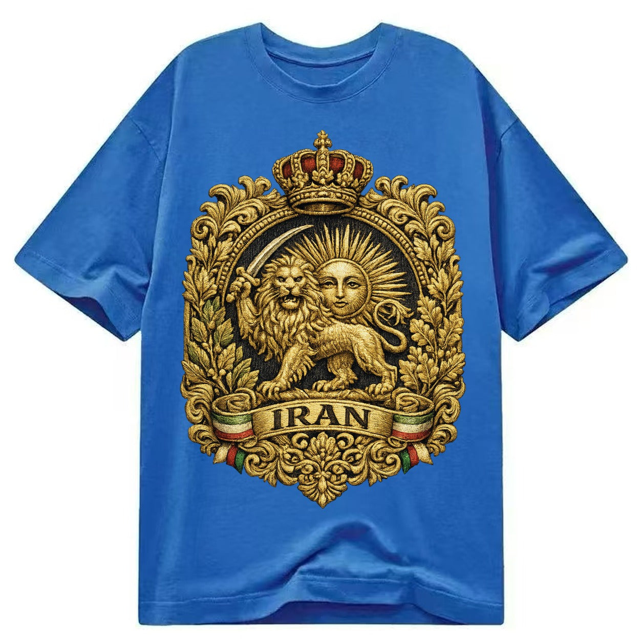 Iran Lion Sun Badge - Classic T-shirt – Blue