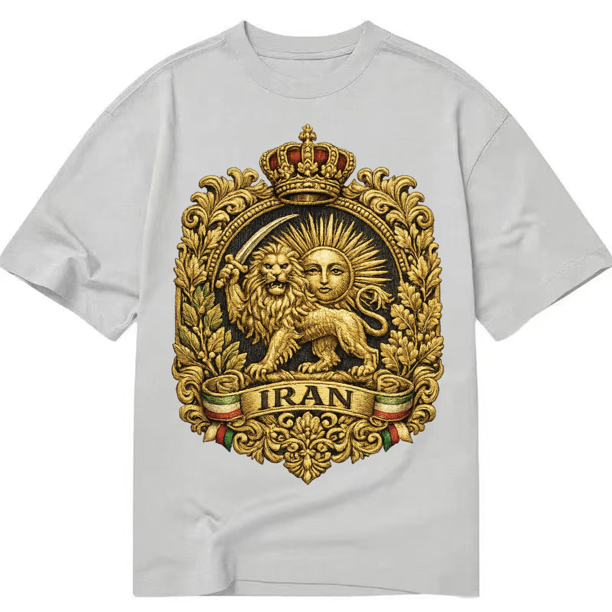 Iran Lion Sun Badge - Classic T-shirt – Grey