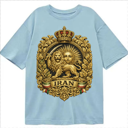 Iran Lion Sun Badge - Classic T-shirt – Light Blue