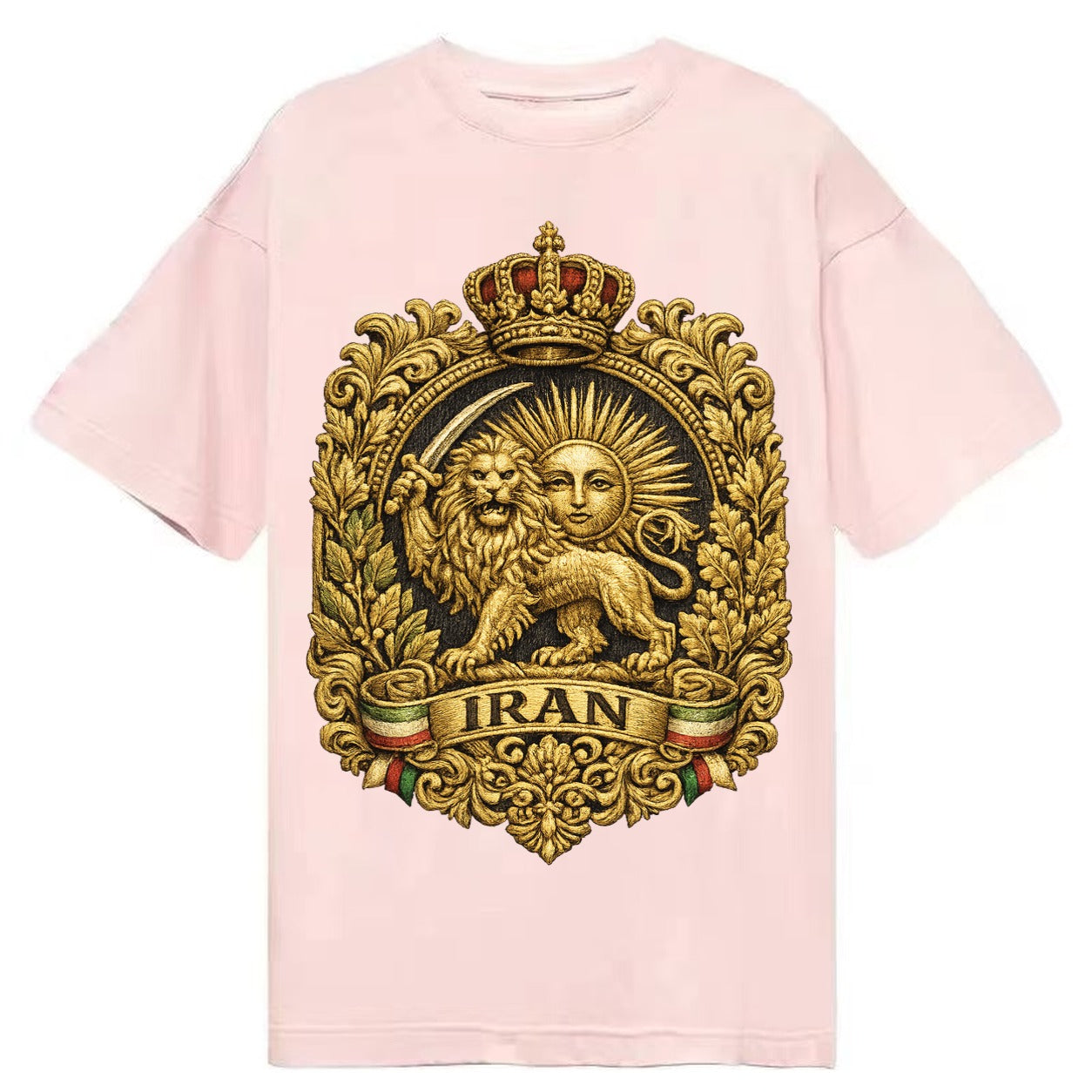 Iran Lion Sun Badge - Classic T-shirt – Pink