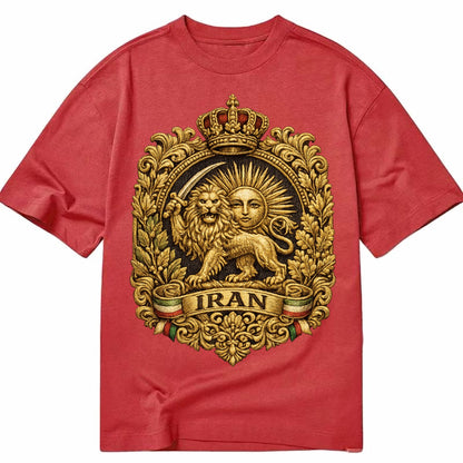 Iran Lion Sun Badge - Classic T-shirt – Red