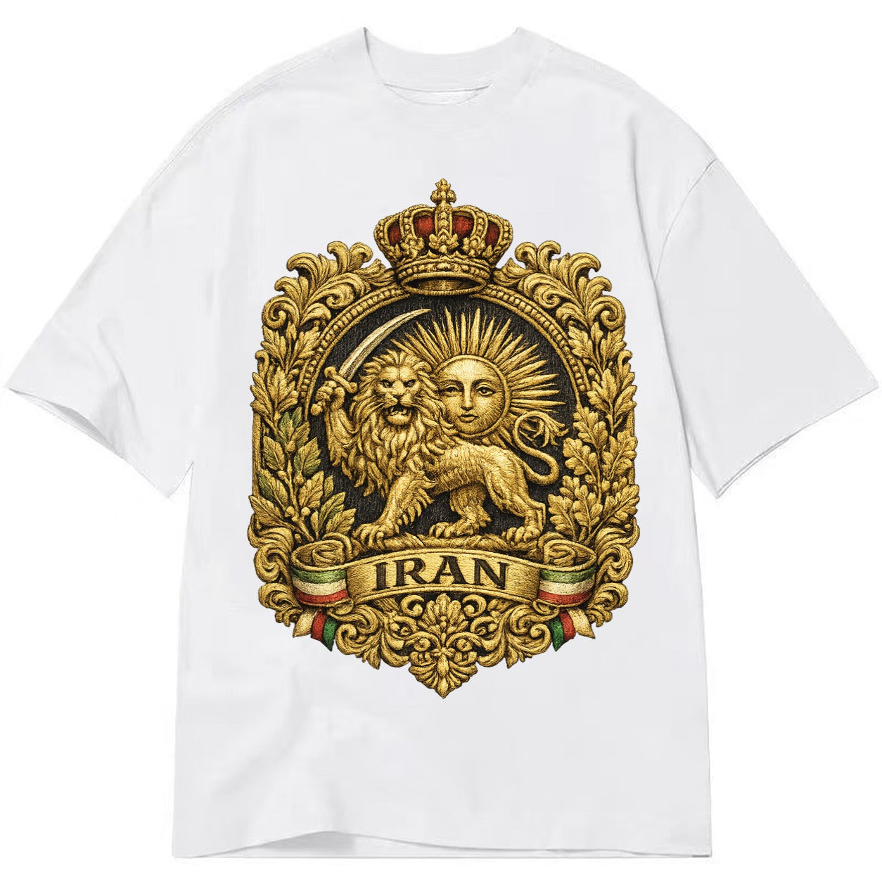 Iran Lion Sun Badge - Classic T-shirt – White