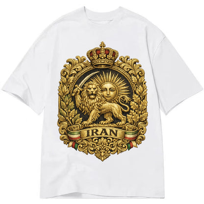 Iran Lion Sun Badge - Classic T-shirt – White