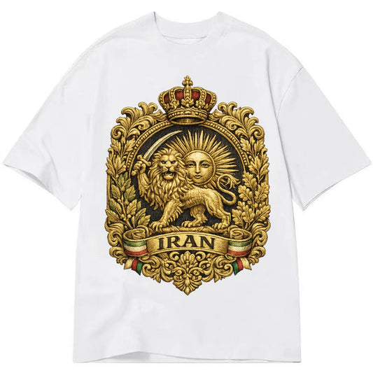 Iran Lion Sun Badge - Classic T-shirt – White