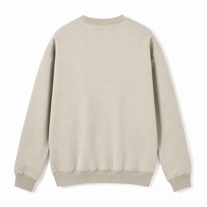 Iran Lion Sun Badge Fleece Sweatshirt – light-khaki back view