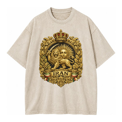 Iran Lion Sun Badge - Vintage T-shirt – Off White