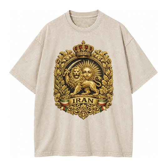 Iran Lion Sun Badge - Vintage T-shirt – Off White