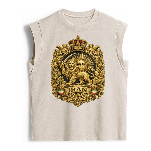 Iran Lion Sun Badge - Vintage Washed Tank
