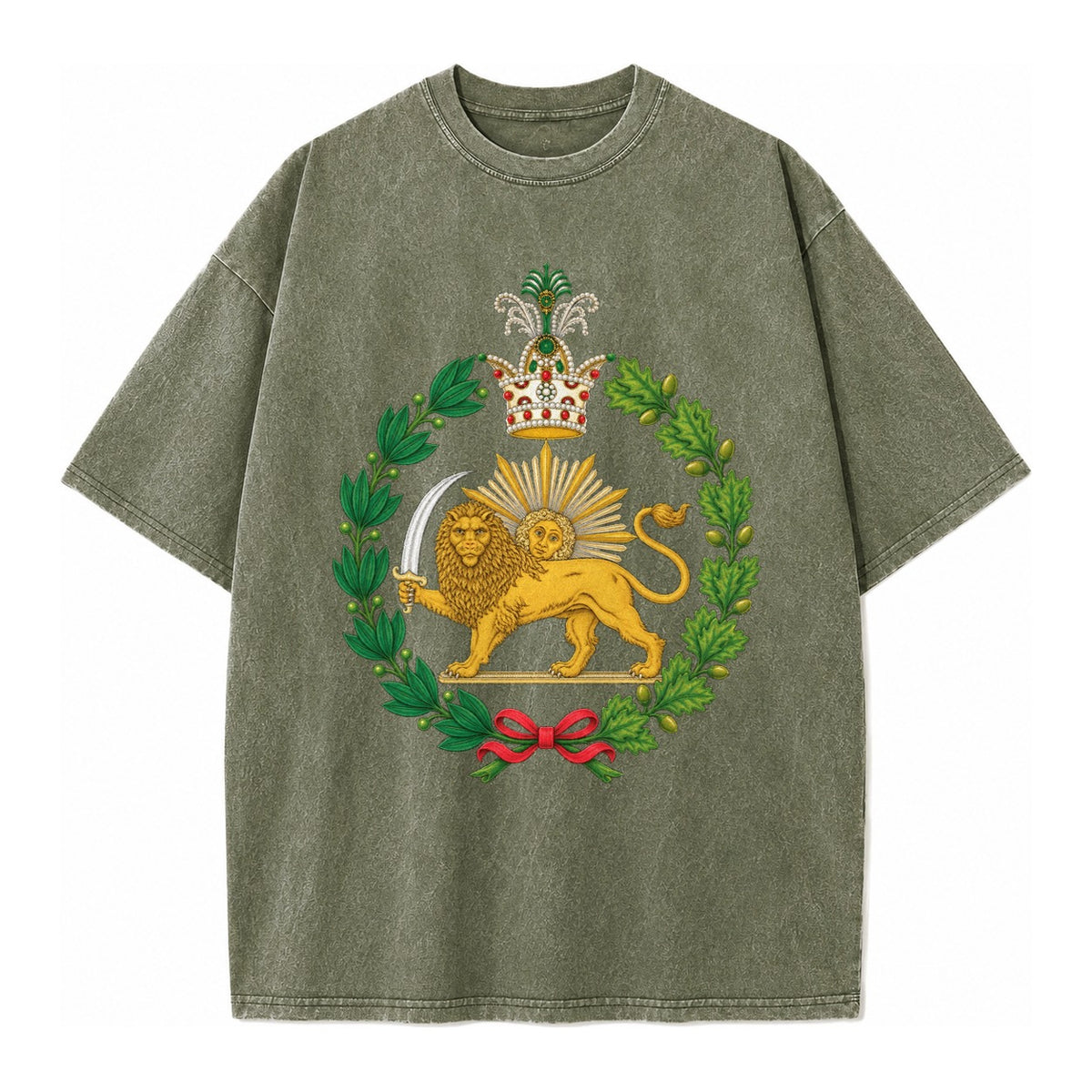 Iran Lion - Vintage T-shirt – Army Green