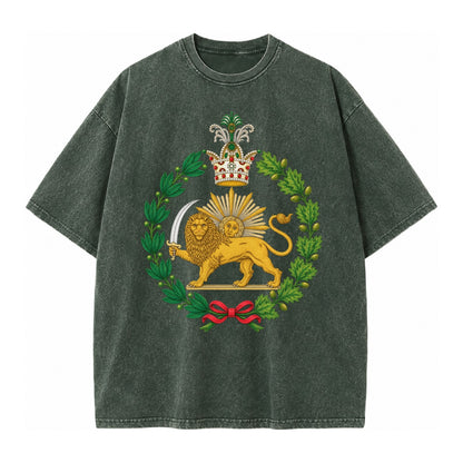 Iran Lion - Vintage T-shirt – Forest Mist(Green)