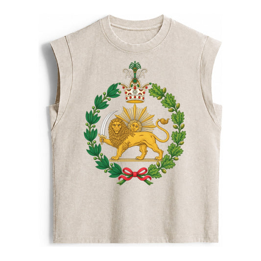 Iran Lion - Vintage Washed Tank – Beige