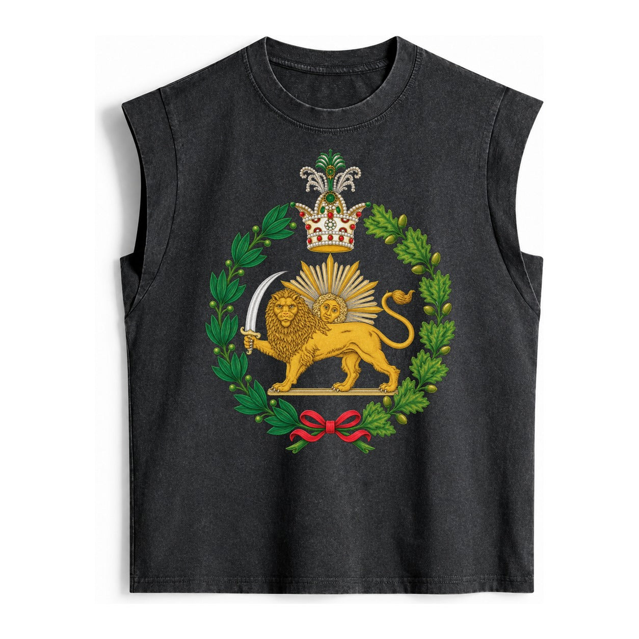 Iran Lion - Vintage Washed Tank – Black