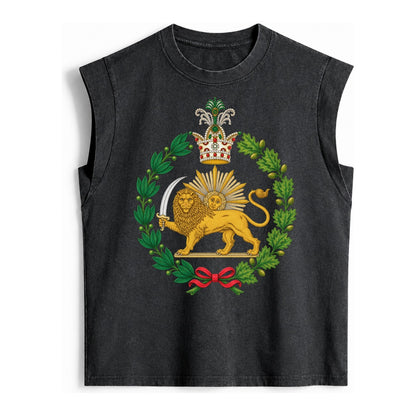 Iran Lion - Vintage Washed Tank – Black