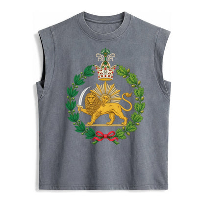 Iran Lion - Vintage Washed Tank – Grey