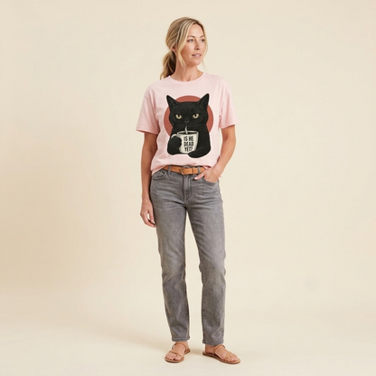 Is He Dead Yet Cat Classic T-shirt – studio model photo