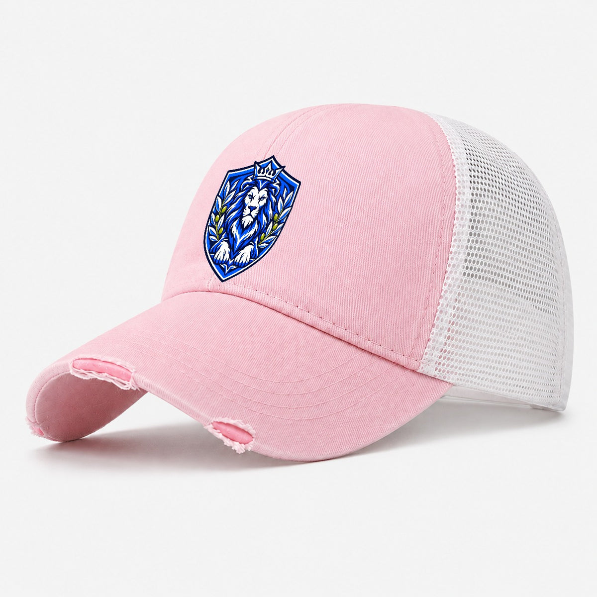 Israel Minimal Emblem Country Logos Washed Trucker Hat – Light Pink