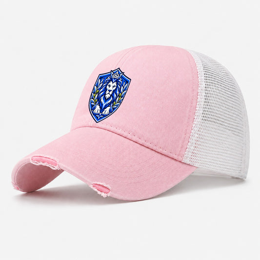 Israel Minimal Emblem Country Logos Washed Trucker Hat – Light Pink