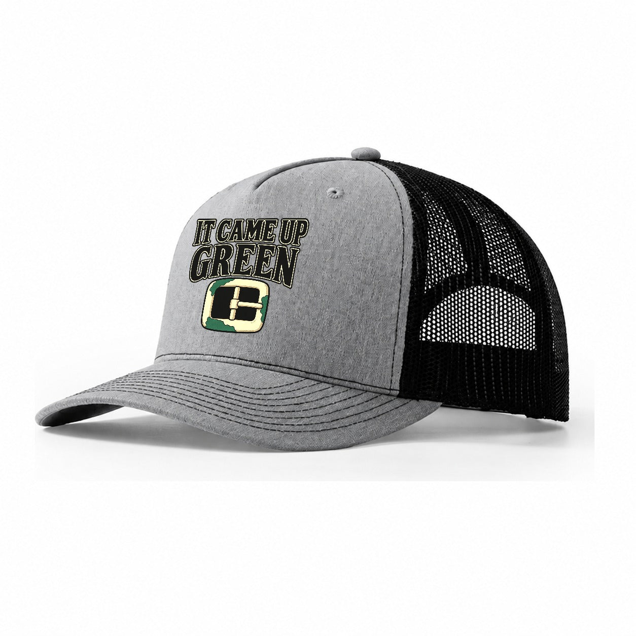 It Came Up Green Treasure Hunting Trucker Hat – Sport Grey Black