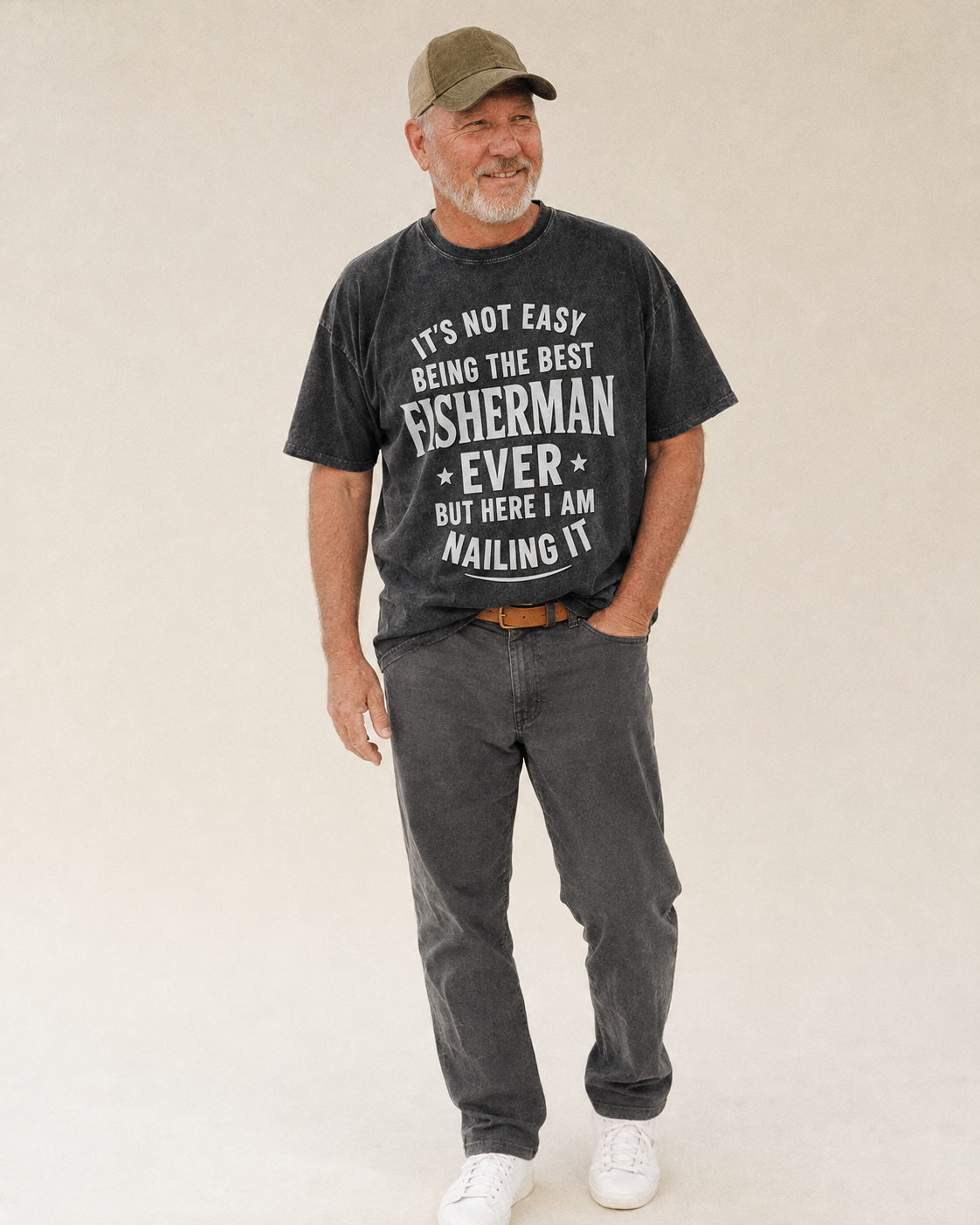 Its Not Easy Being The Best Fisherman Ever But Here I Am Nai Vintage T-shirt – studio model photo