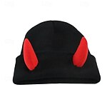Men's Unisex Beanie Hat Winter Hats Beanies Skull Cap Knit Hat Black Red Knitted Cozy Daily Wear Going out Devil Warm
