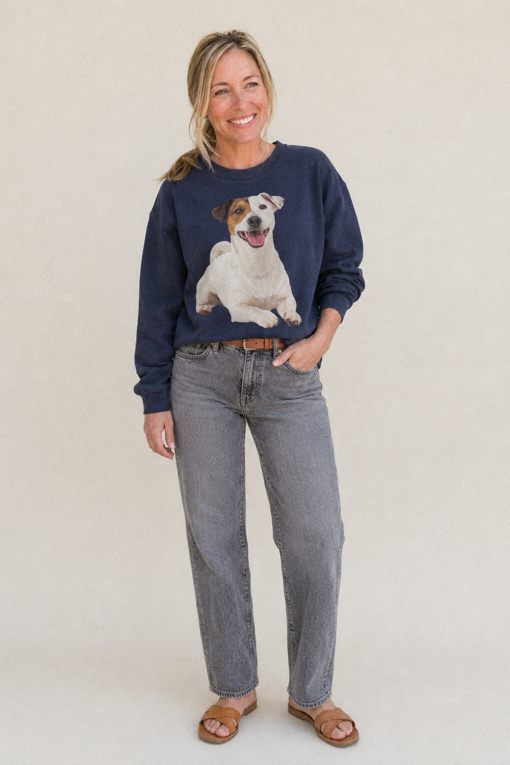 Jack Russell Terrier Dog Fleece Sweatshirt – studio model photo
