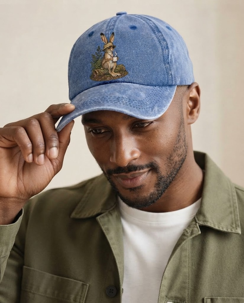 Model wearing the cap